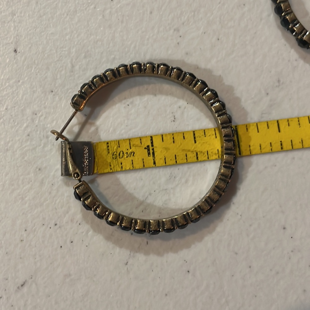 Baublebar gold and black hoop earrings gem - Picture 4 of 5